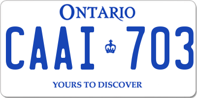 ON license plate CAAI703