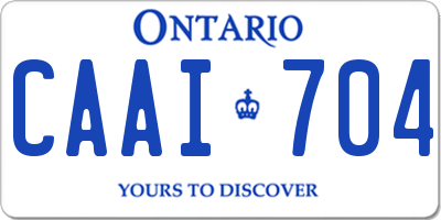 ON license plate CAAI704