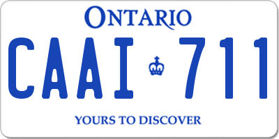 ON license plate CAAI711