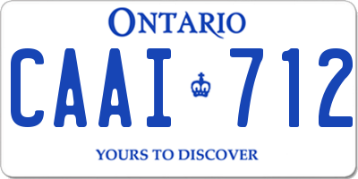 ON license plate CAAI712