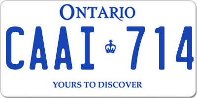 ON license plate CAAI714