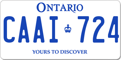 ON license plate CAAI724