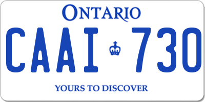 ON license plate CAAI730