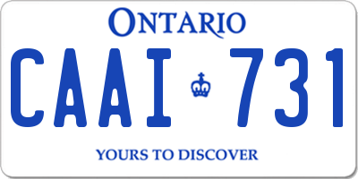 ON license plate CAAI731