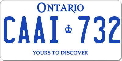 ON license plate CAAI732