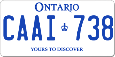 ON license plate CAAI738