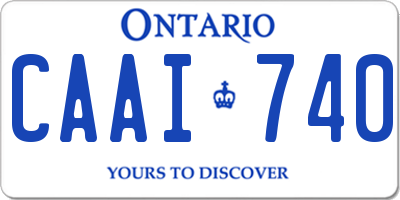 ON license plate CAAI740