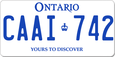 ON license plate CAAI742