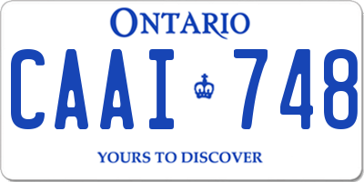 ON license plate CAAI748