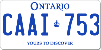 ON license plate CAAI753