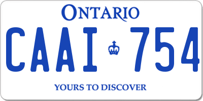 ON license plate CAAI754