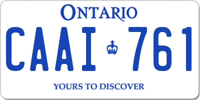 ON license plate CAAI761