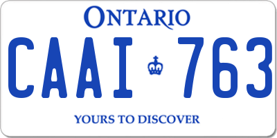 ON license plate CAAI763