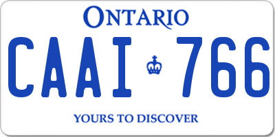 ON license plate CAAI766