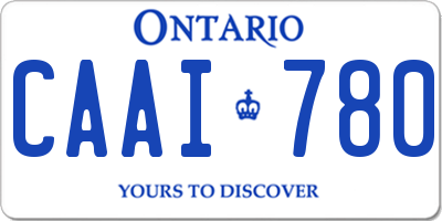 ON license plate CAAI780