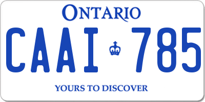 ON license plate CAAI785