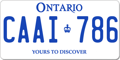 ON license plate CAAI786