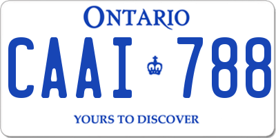 ON license plate CAAI788