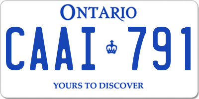 ON license plate CAAI791