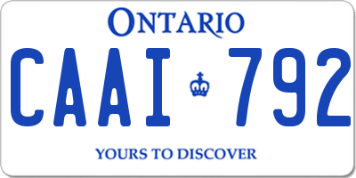 ON license plate CAAI792