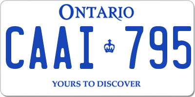 ON license plate CAAI795