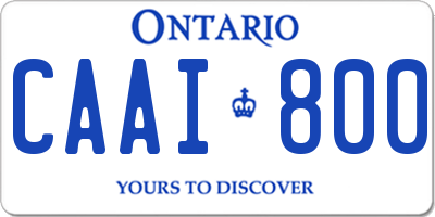 ON license plate CAAI800