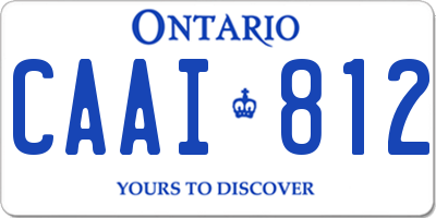 ON license plate CAAI812