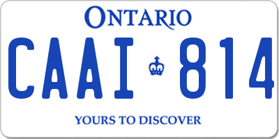 ON license plate CAAI814