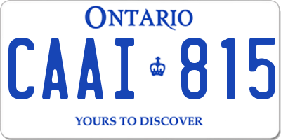 ON license plate CAAI815