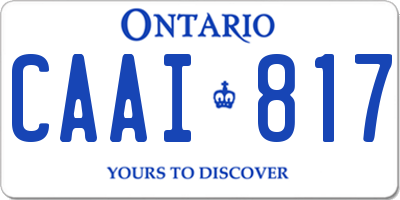 ON license plate CAAI817