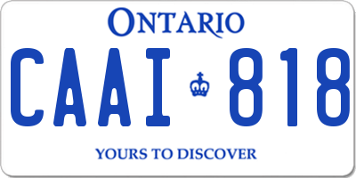 ON license plate CAAI818