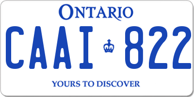 ON license plate CAAI822