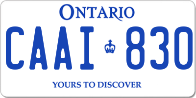 ON license plate CAAI830