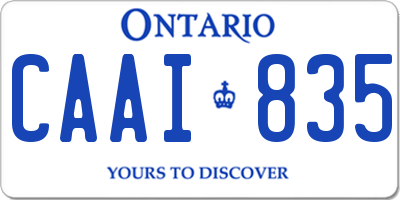 ON license plate CAAI835