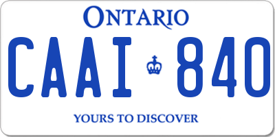 ON license plate CAAI840