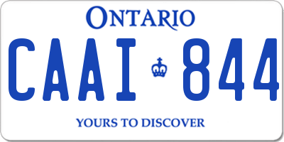 ON license plate CAAI844