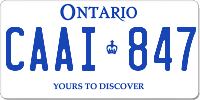 ON license plate CAAI847