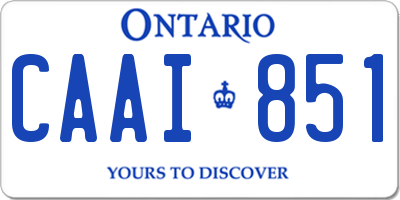 ON license plate CAAI851