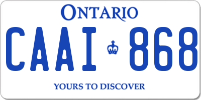 ON license plate CAAI868