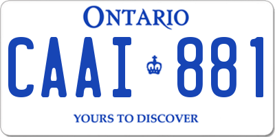 ON license plate CAAI881