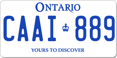 ON license plate CAAI889