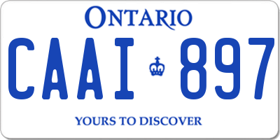 ON license plate CAAI897