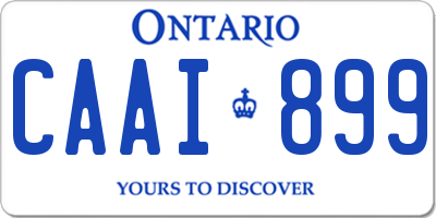 ON license plate CAAI899