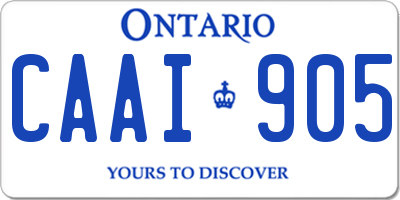 ON license plate CAAI905