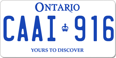 ON license plate CAAI916