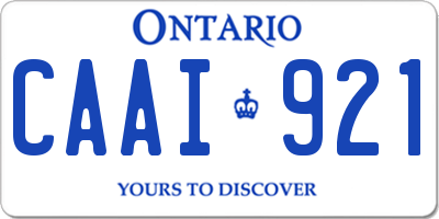 ON license plate CAAI921