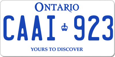 ON license plate CAAI923