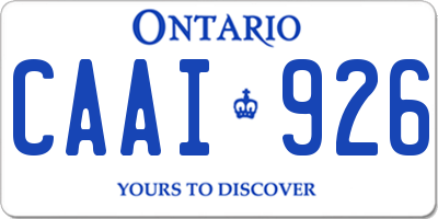 ON license plate CAAI926