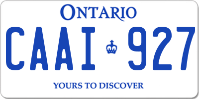 ON license plate CAAI927