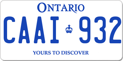 ON license plate CAAI932